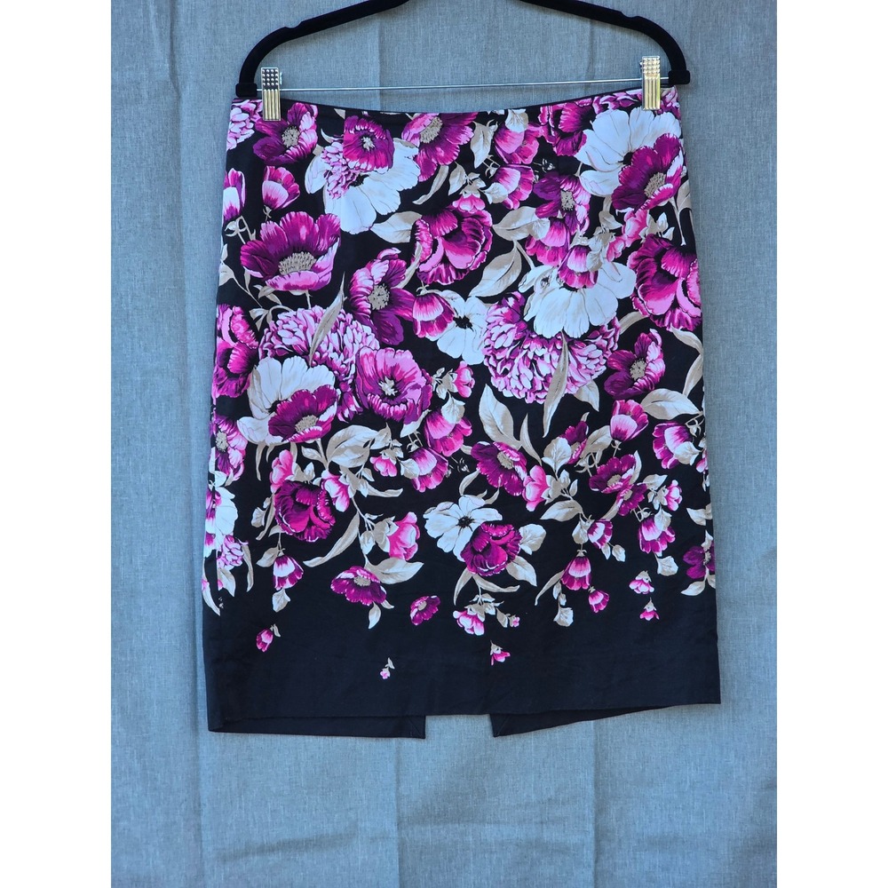 White House Black Market Floral Pencil Skirt Pink Black Size 12 4501162000